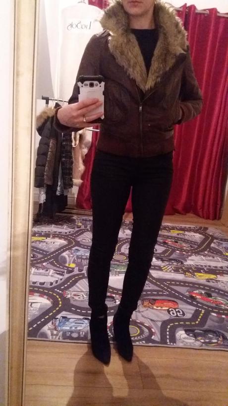 Bunda z pravej koze bershka, s