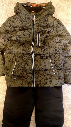 Zimná súprava bunda + otepľovačky, 134