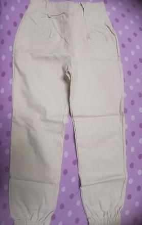 Koženkové nohavice béžové, l