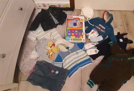 Taška plná vecí fisher price, benetton, gas, 50–62