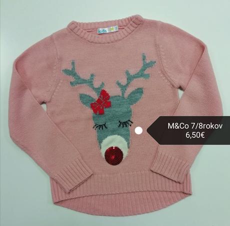 Ružový sveter so sobom, 128