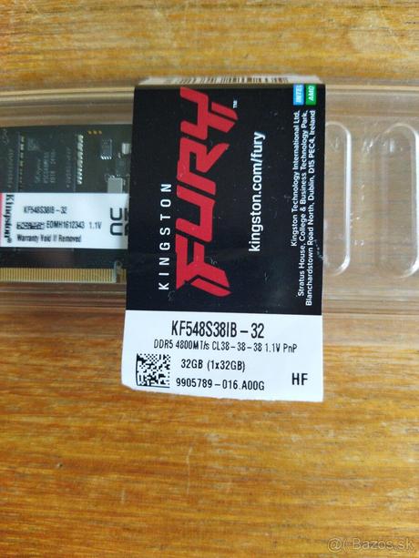 Kingston fury so-dimm 32gb ddr5 4800mhz cl38 impac, 