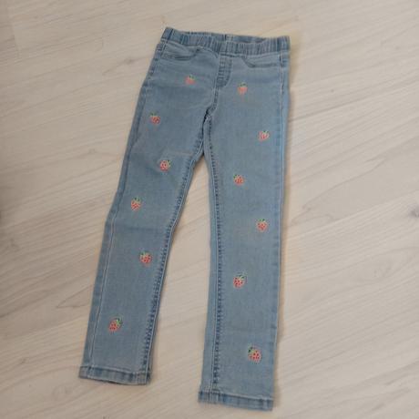 Jahodové skinny jeans, pepco,122