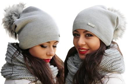 Dámska čiapka s bombuľou c7, l / m