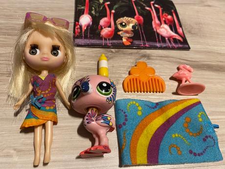Krásna sada littlest pet shop bábika a plameniaci, 