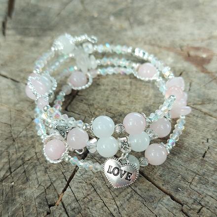 Náramok z minerálov pre rakov, býkov, váhy a ryby, 