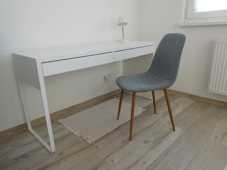 Stol písací biely  142 x 50 cm + stolička pevná,, 