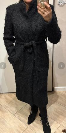 Zara vlnený boukle kabát manteco m, zara,m