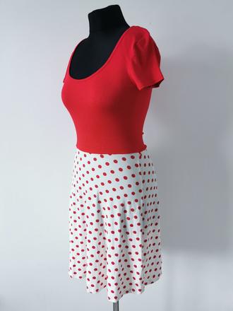 Červené bodkované šaty bonprix, bonprix,s