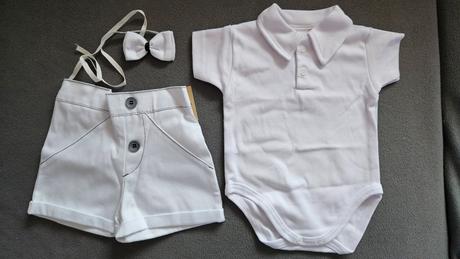 3-dielna súprava, body, kraťasky, motýlik, 56