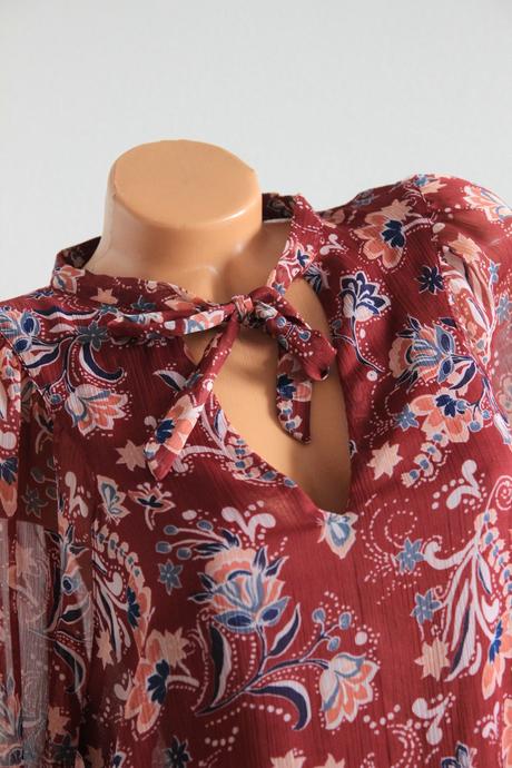 Bordová kvetinová blúzka, l/xl, l