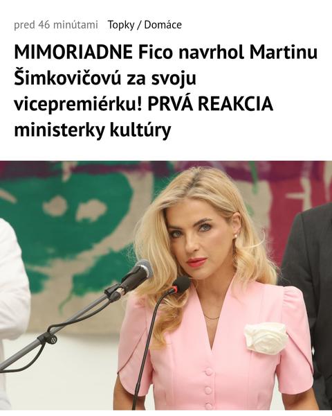Fico navrhol Šimkovičovú za vicepremiérku. Zlý sen?