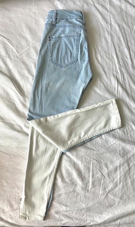 Stradivarius bicolor roztrhané džínsy, stradivarius,xs