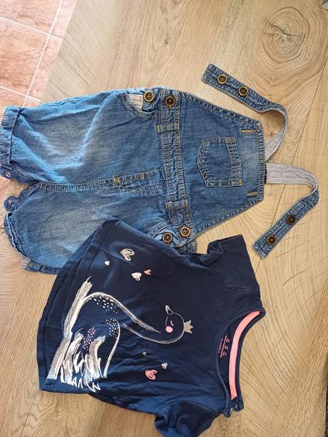 Tričko a trakáče kraťasy, h&m,74