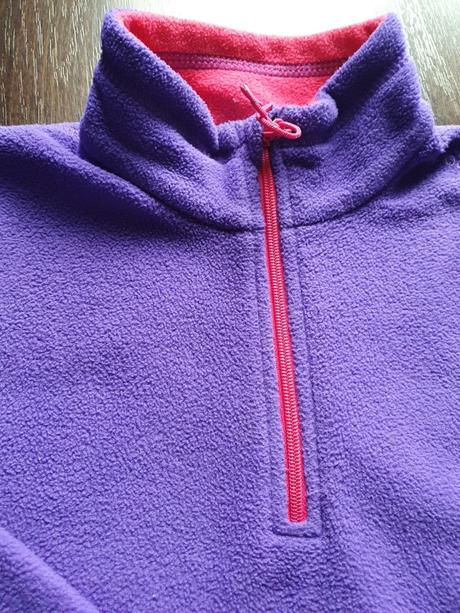 Fialová fleece mikinka, decathlon,104