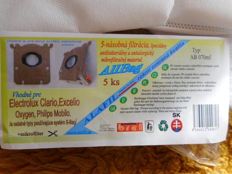 2ks nové sbag vrecká do vysávača, 