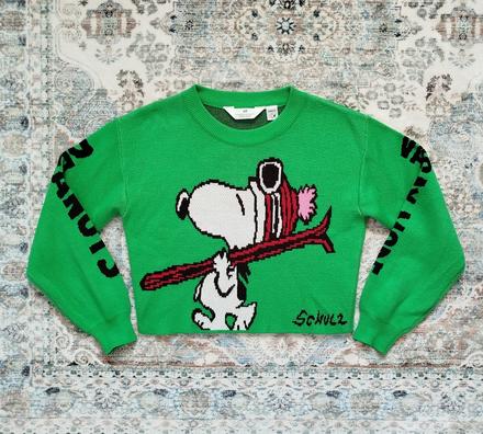 Krásny crop svetrík h&m s motívom peanuts, h&m,152