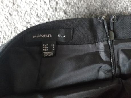 Sukna s vysokym pasom, mango,36