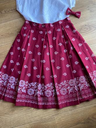 Folk sukňa+ madeirový top, m