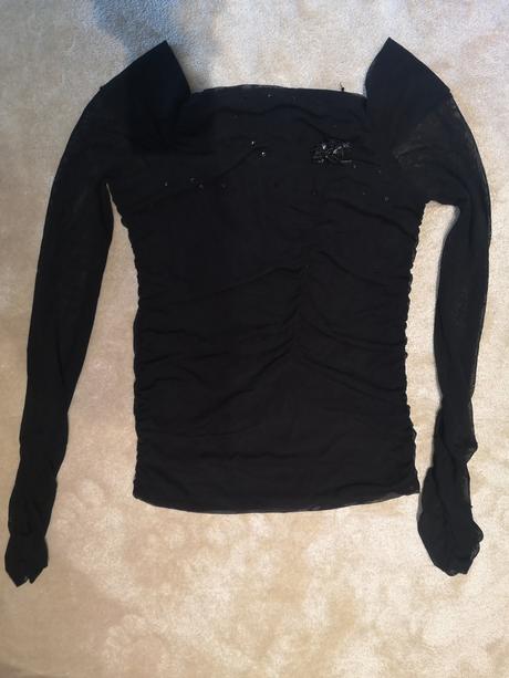 Čierny tylový top, 38