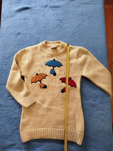 Predĺžený teplý pulover, 116