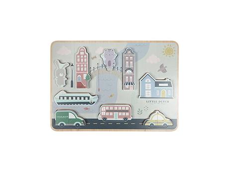 Little dutch vkládacie puzzle mesto, 