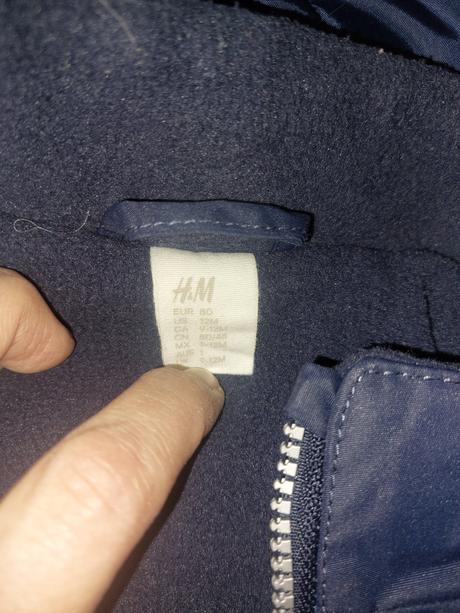 Super zimny overal a baranica zdarma, h&m,80
