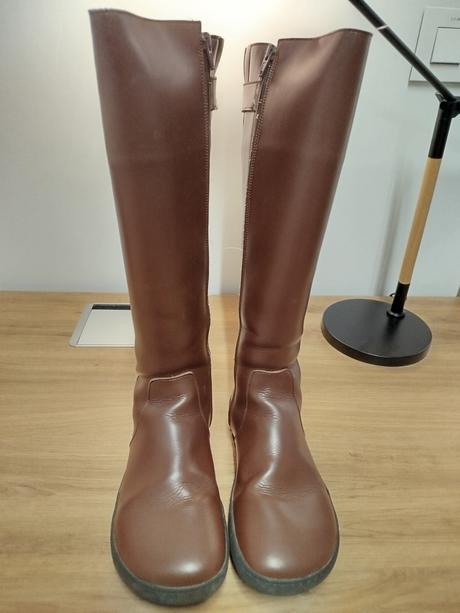 Shapen barefoot vysoké čižmy glam brown vegan, 38