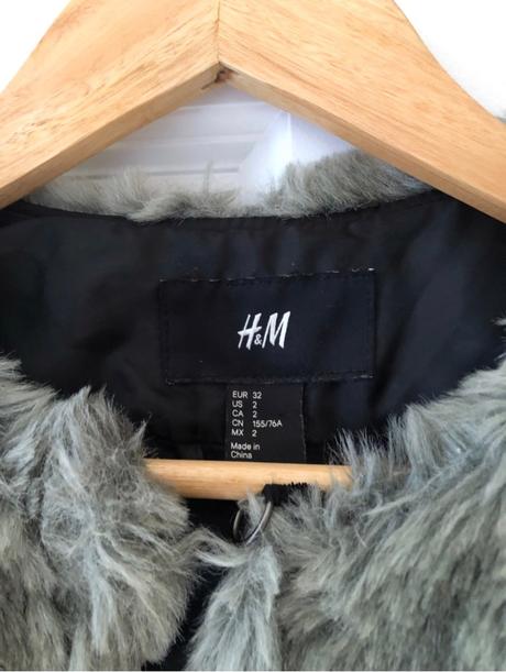 Šedý umelý kožuch h&m, xxs/xs, h&m,xs