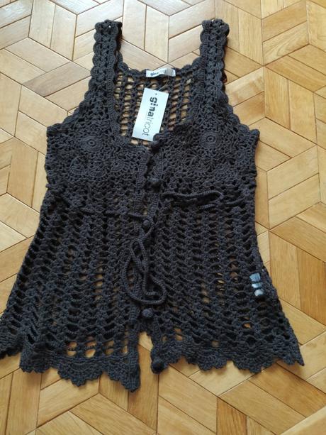 Háčkovaná vesta., gina,xs