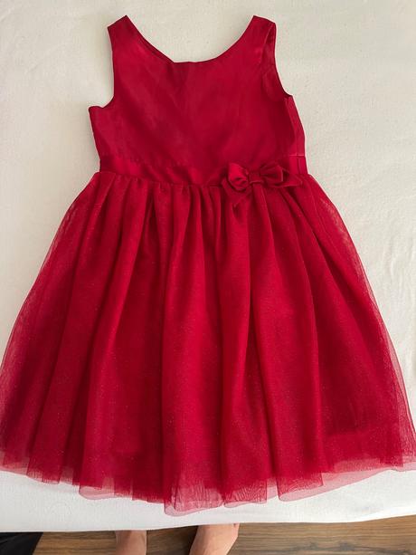 Krasne červene saty, h&m,128