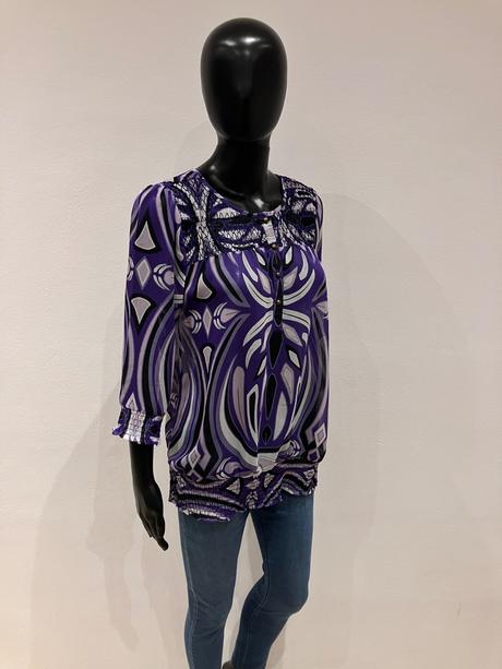 Dámska fialová vzorovaná blúzka s.oliver (m), s.oliver,m