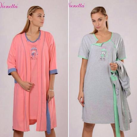 Materský set nočná košeľa so županom, 36 - xxl