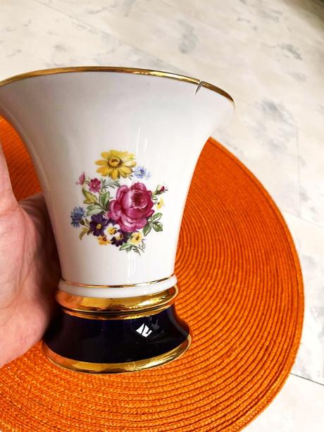 Kobaltová váza royal dux  duchcov, 