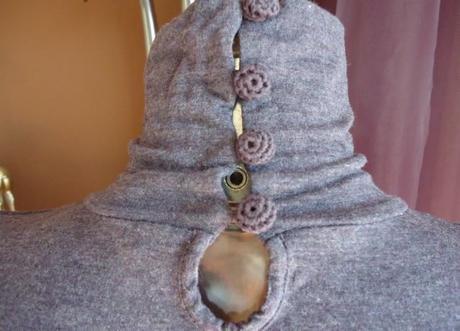 Fialkový melírovaný rolák s nazberaním, reserved,s