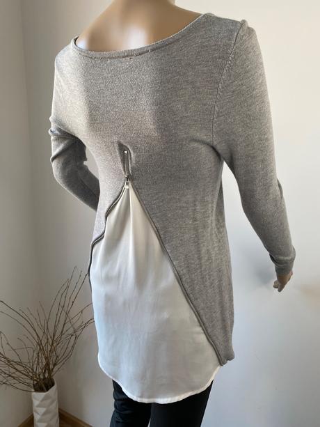 Sveter so zipsom a blúzkovou časťou vzadu, orsay,xs