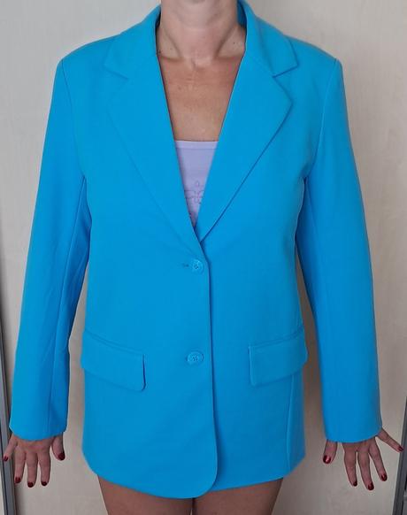 Modrotyrkysove podsite sako s/m, sinsay,s