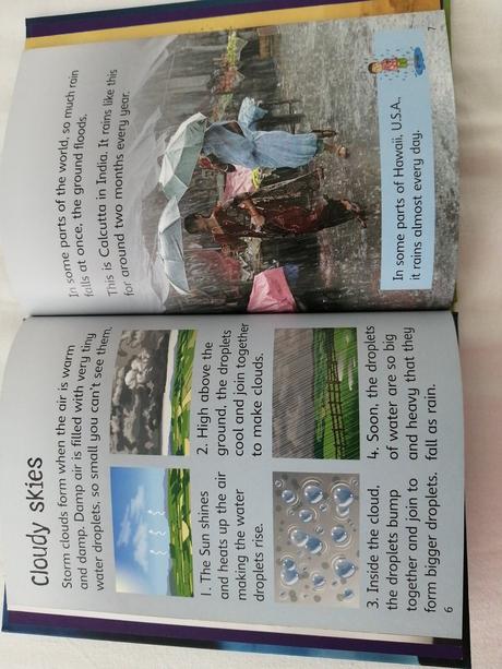 Anglická kniha storms and hurricanes od usborne, 