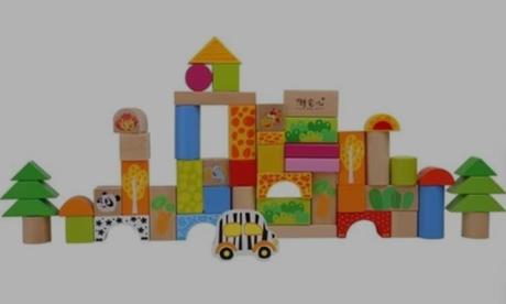 Drevene kocky small foot zoo, 