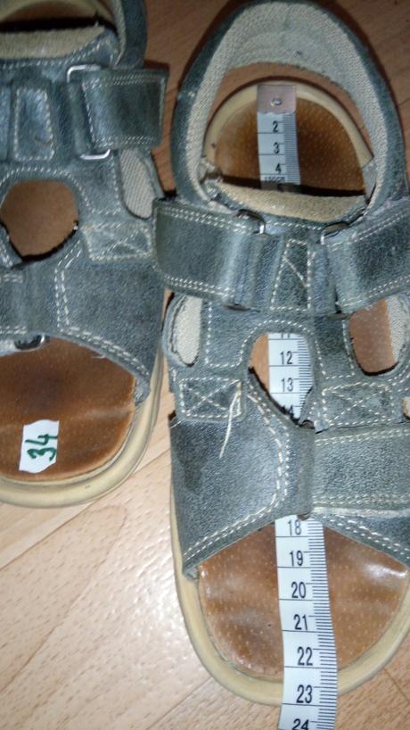 Sandále kožené nosené veľkosť 34, 34