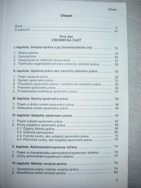 Správne právo hmotné - všeobecná a osobitná časť,