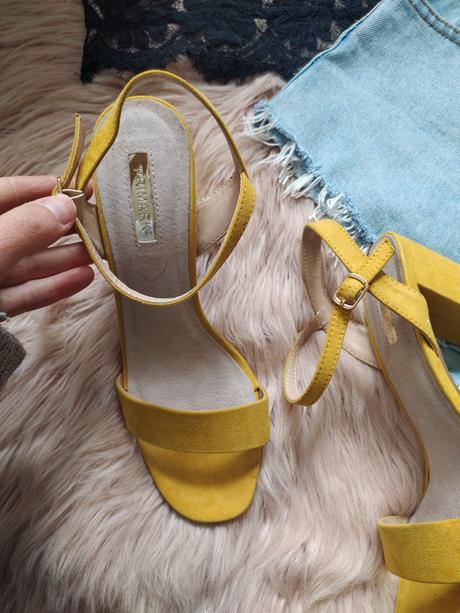 Žlté sandále na opätku, primark,40