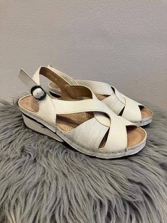 Dámske sandále bielo strieborné (36), 36