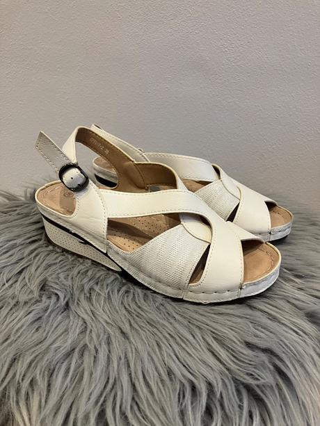 Dámske sandále bielo strieborné (36), 36