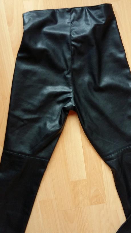 Koženkové nohavice h&m, h&m,38