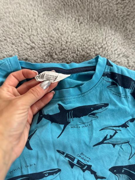 Tricko žraloky 110/116 hm, h&m,110