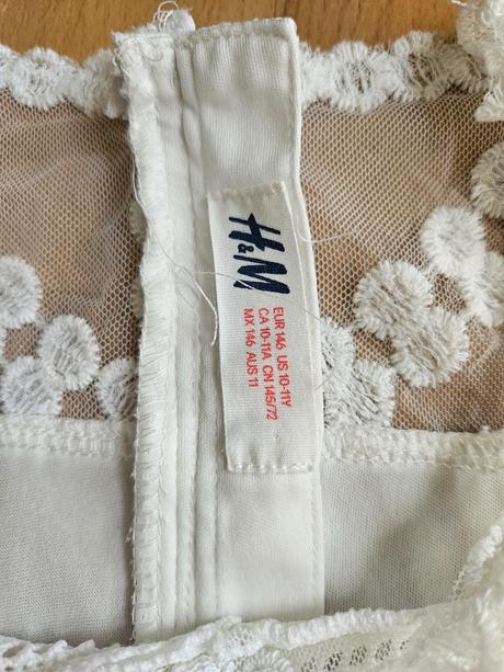 Dievcenske biele saty, h&m,146
