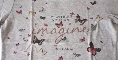 Tričko s nápisom a motýlikmi, orsay,s