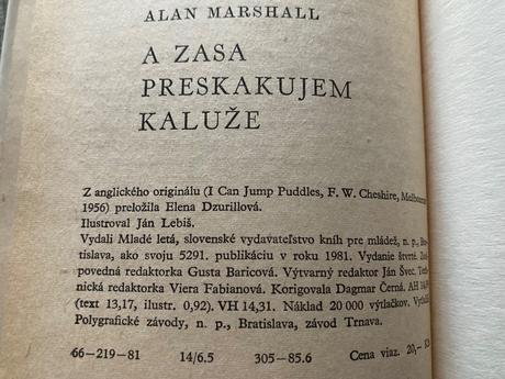 A zasa preskakujem kaluže-vyd.1981,