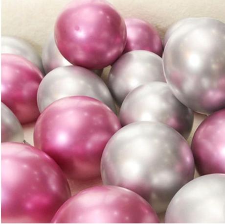 Baĺóny - farebný mix - ružovo strieborné - 10 kuso, 